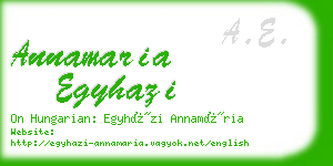 annamaria egyhazi business card